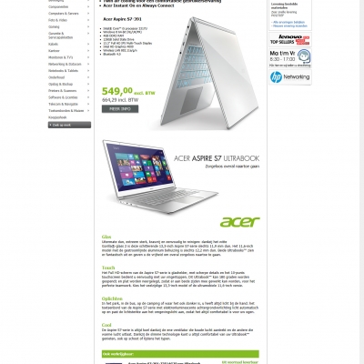 Landingpage Acer Aspire S7 Ultrabook