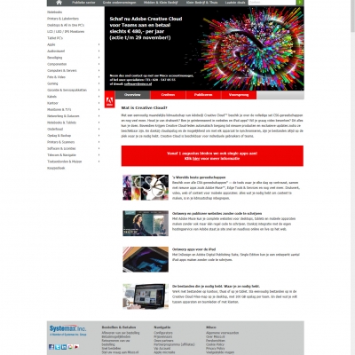 Landingpage Adobe Creative Cloud (voor Teams)