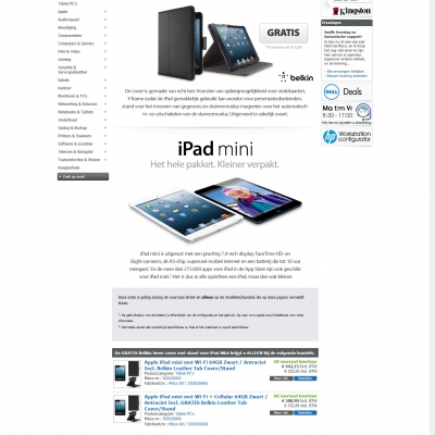 Landingpage Apple iPad Mini met Gratis Case